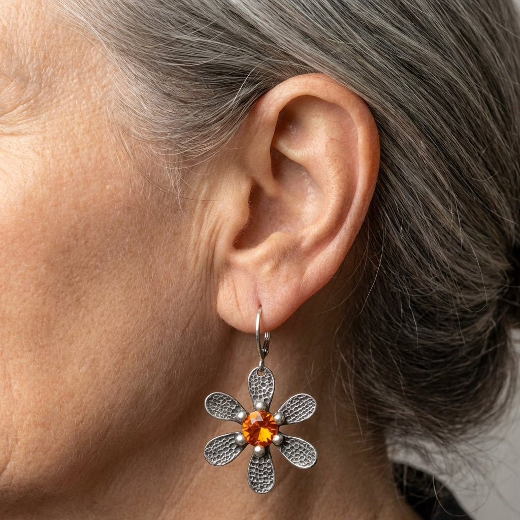 Vintage Flower Dangle Earrings