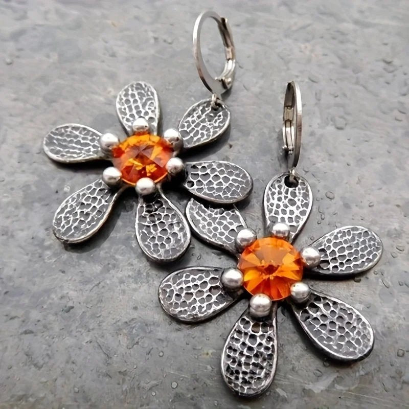 Vintage Flower Dangle Earrings