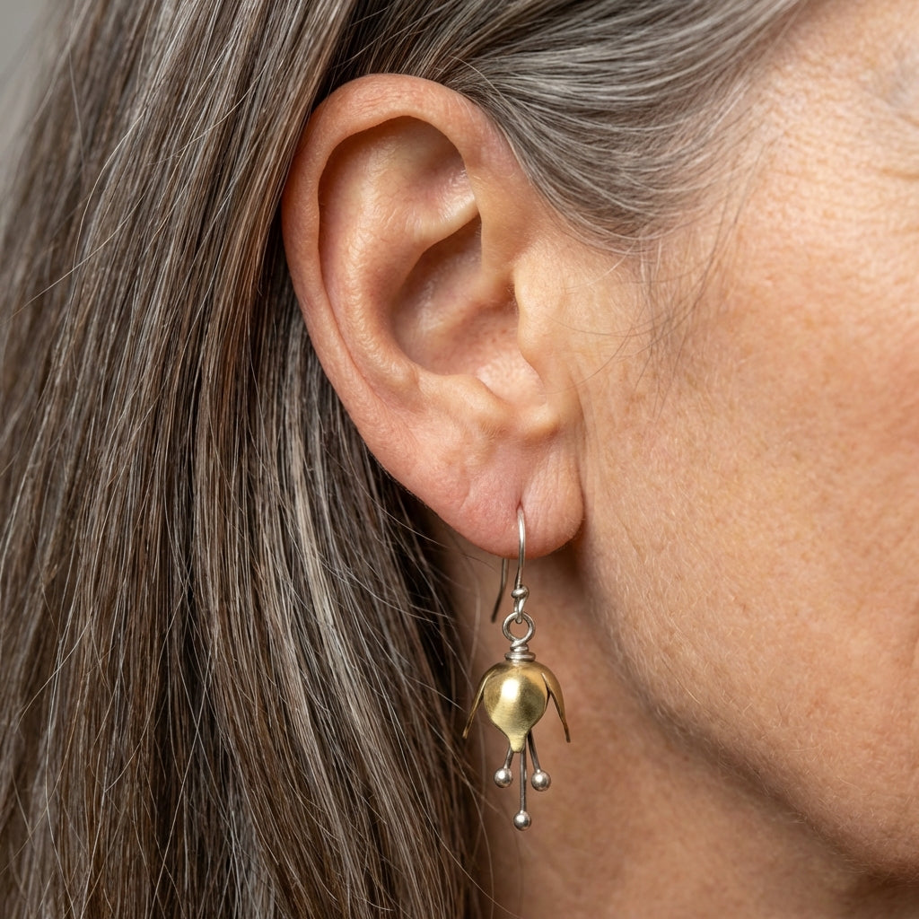 Vintage Flower Drop Earrings