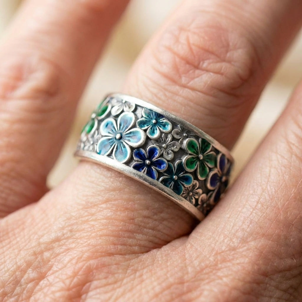 Vintage Flower Silver Ring