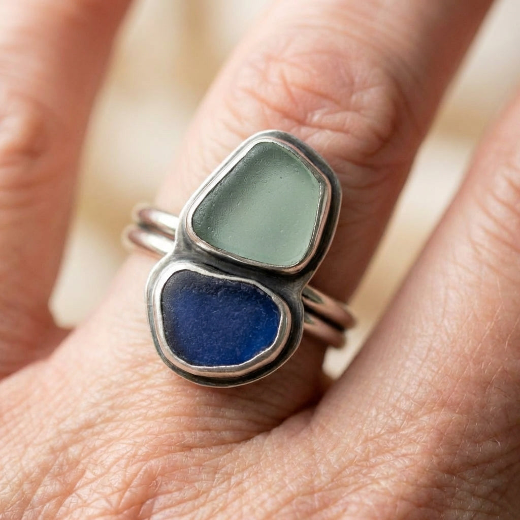 Vintage Geometric Stone Ring