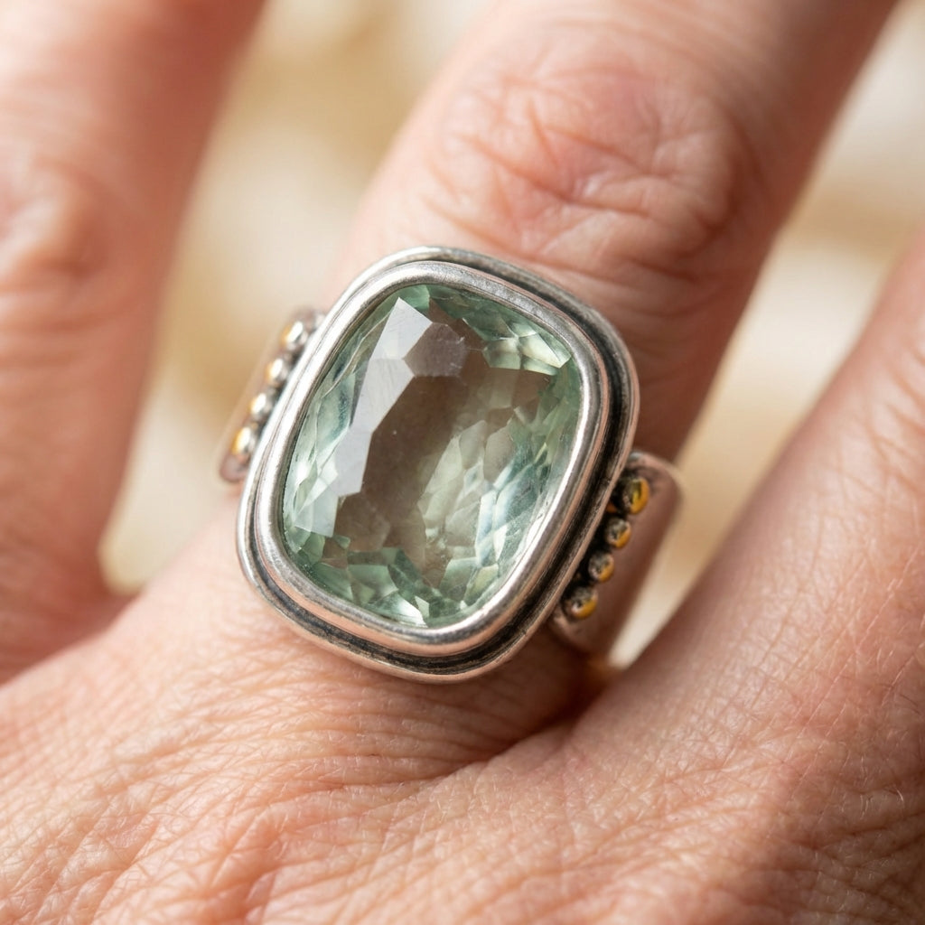 Vintage Green Cubic Zirconia Ring