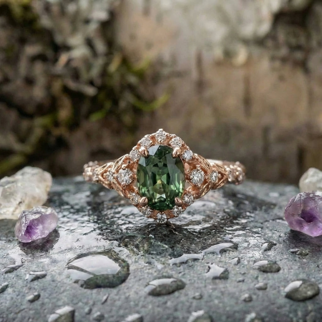 Vintage Green Zircon Ring