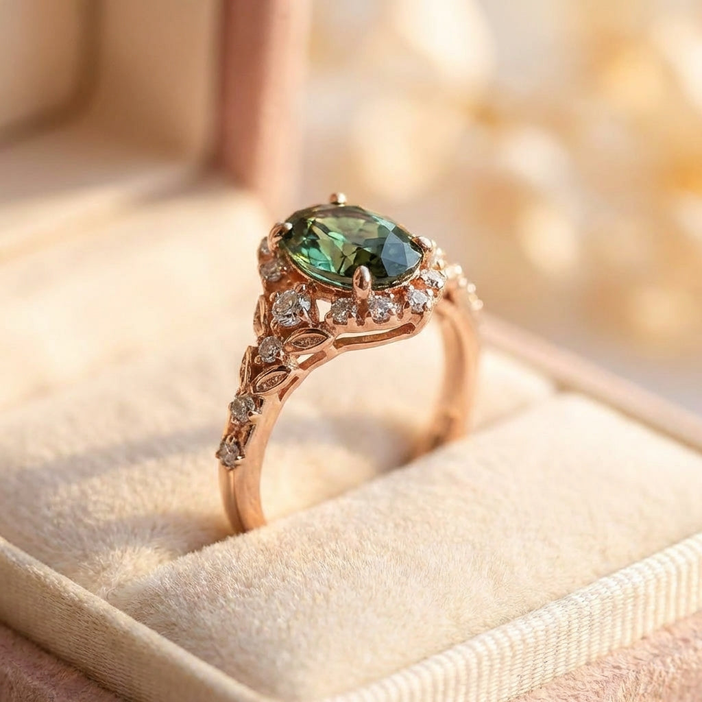 Vintage Green Zircon Ring