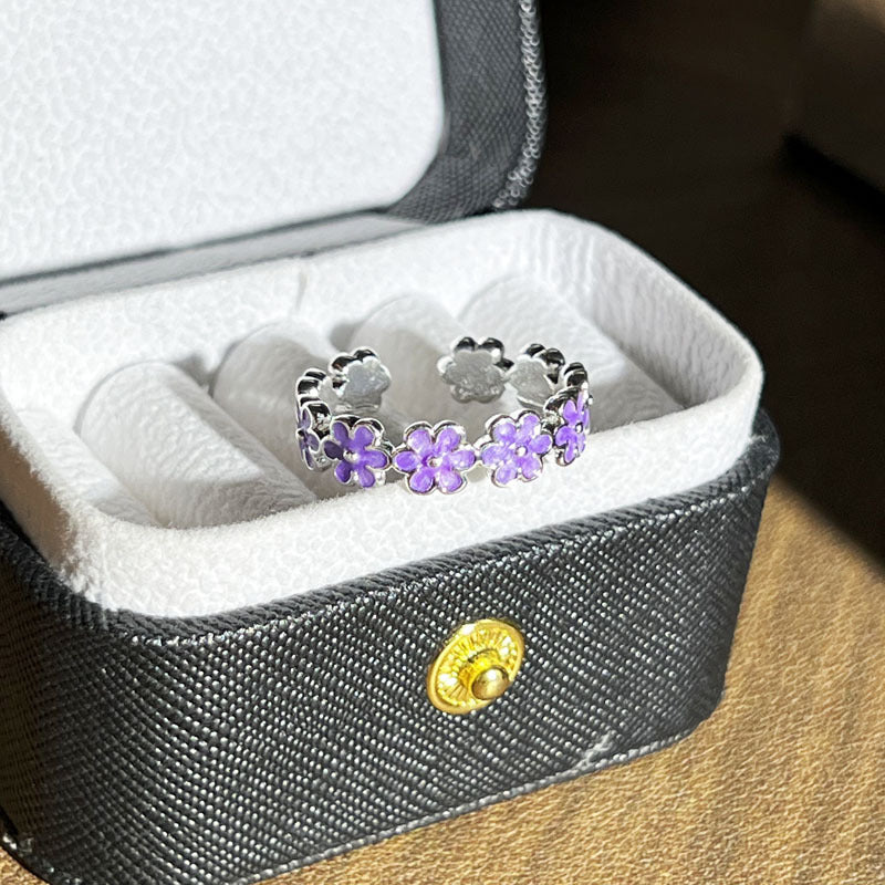 Vintage Purple Flower Earrings