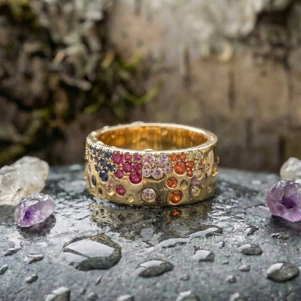 Vintage Rainbow Gemstone Ring