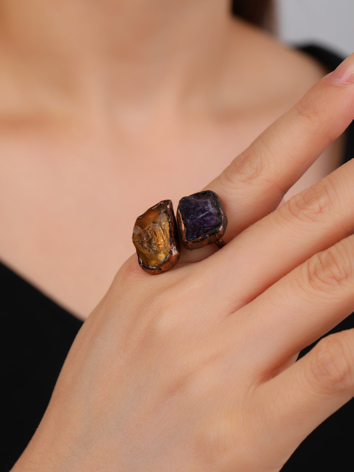 Vintage Raw Amethyst Ring