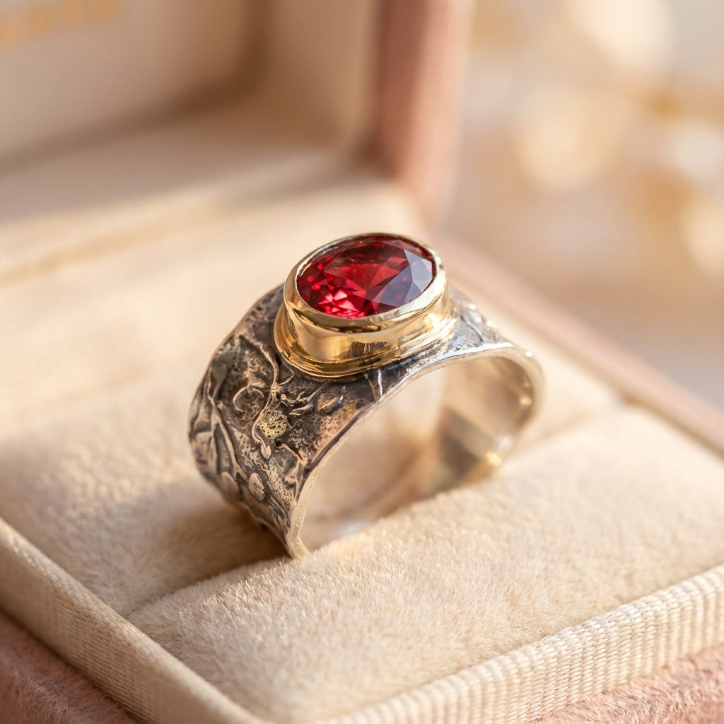Vintage Red Crystal Ring
