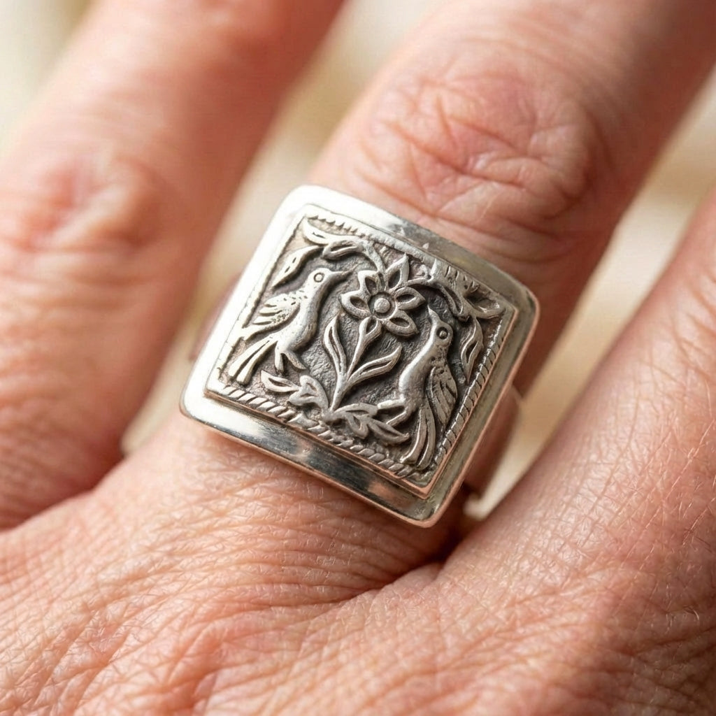 Vintage Silver Flower Ring