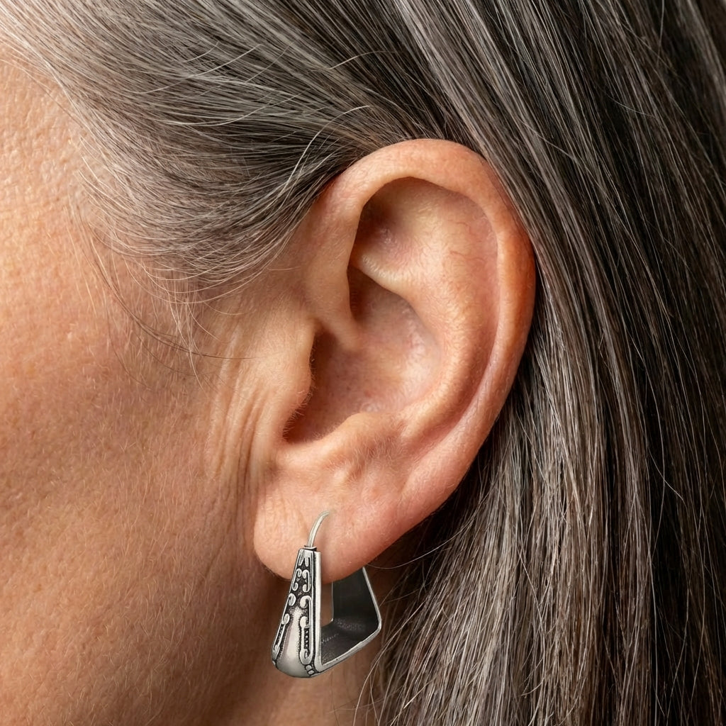 Vintage Silver Hoop Earrings
