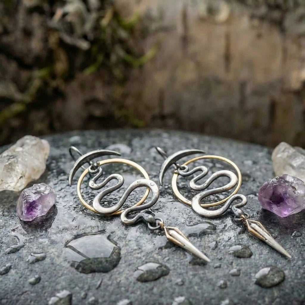 Vintage Snake Spiral Earrings