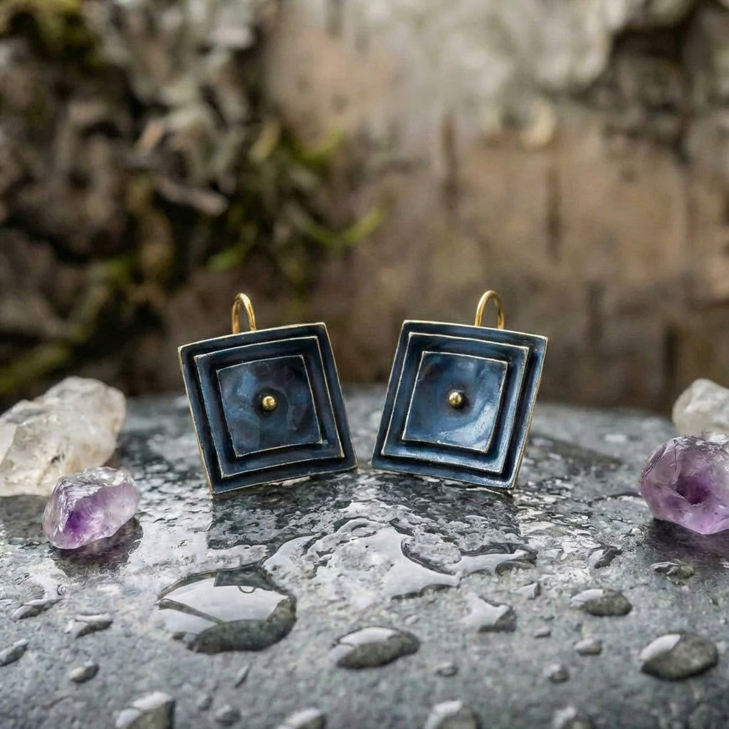 Vintage Square Dangle Earrings