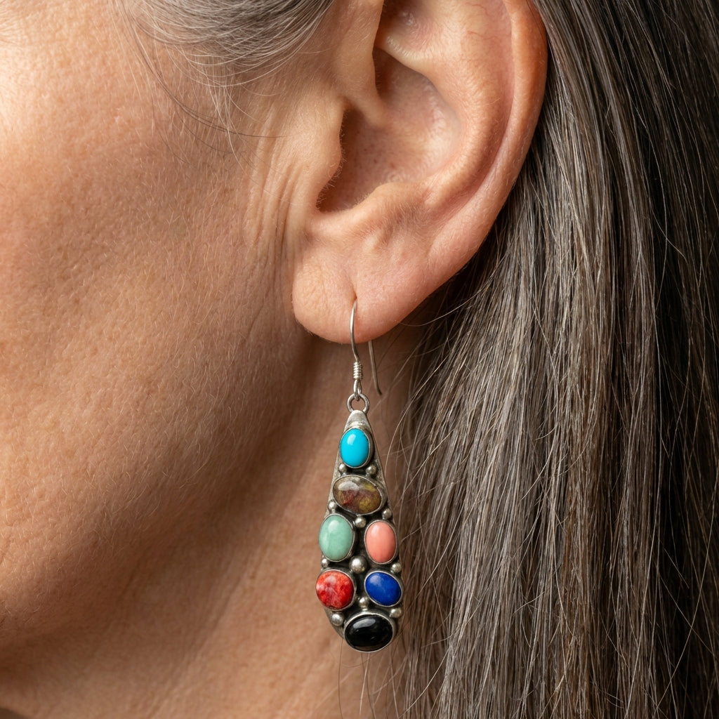 Vintage Stone Dangle Earrings