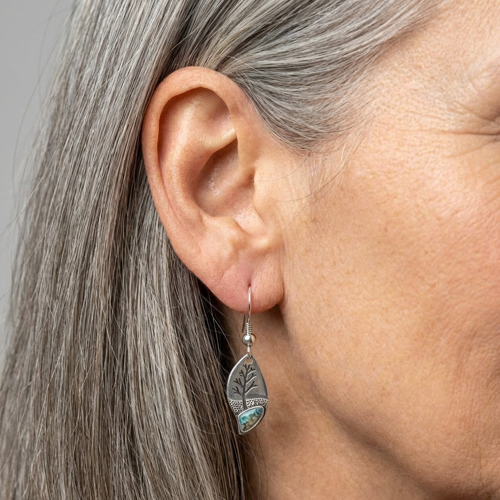 Vintage Tree Turquoise Earrings
