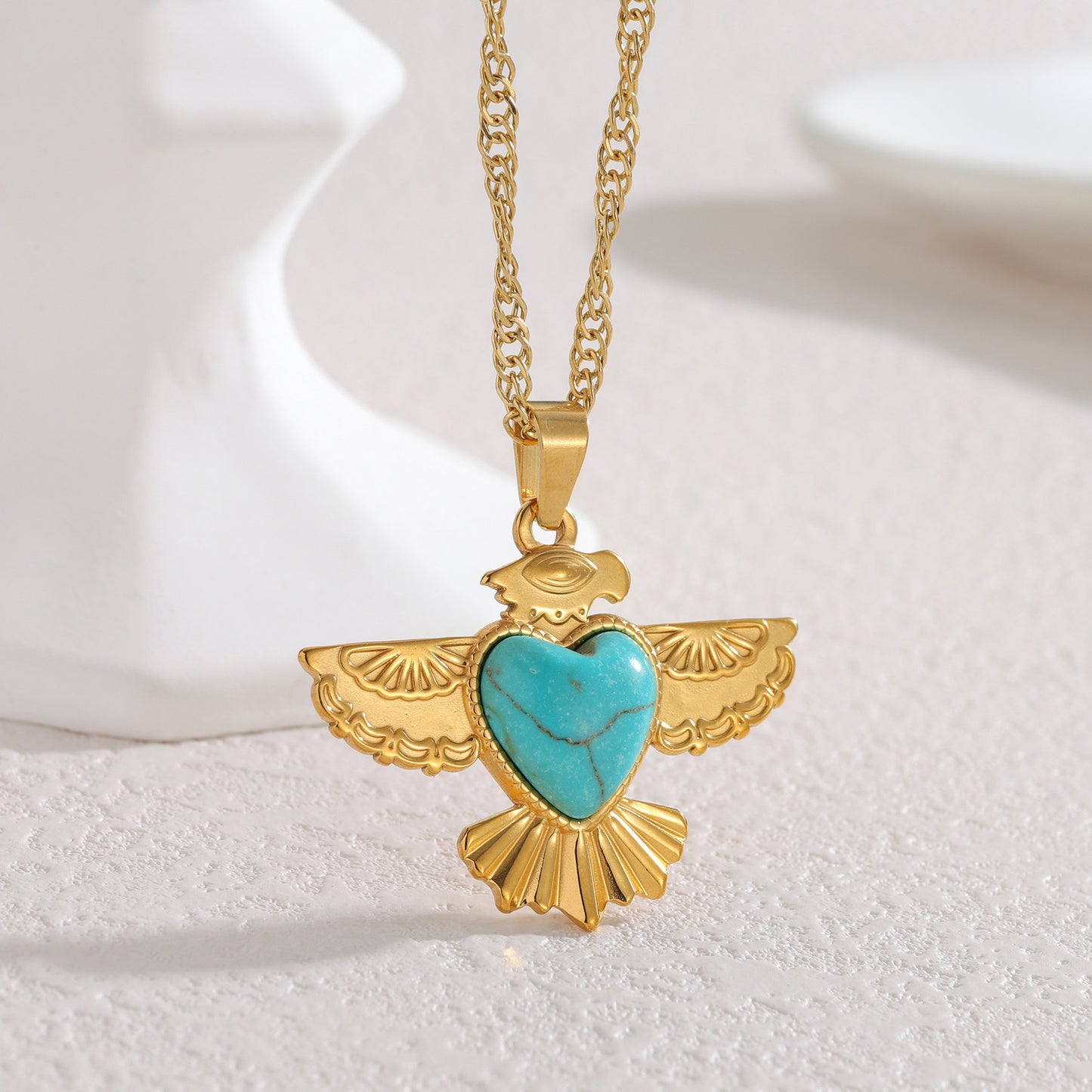 Vintage Turquoise Heart Necklace