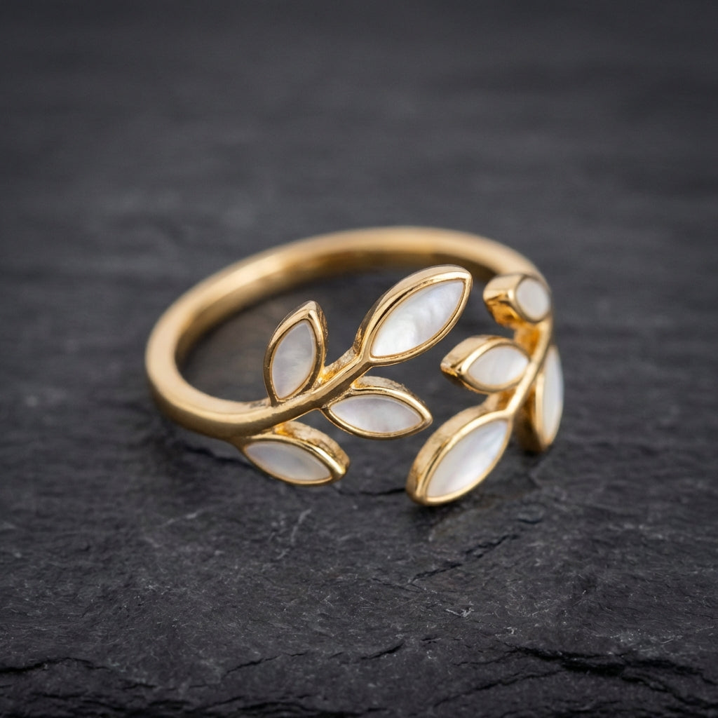 White Petal Adjustable Ring