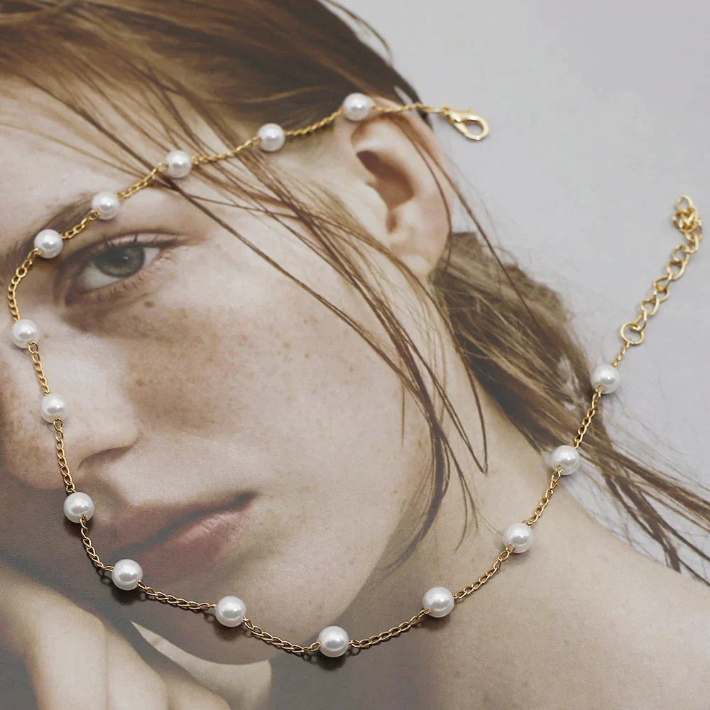 Small Pearl Necklace In Gold