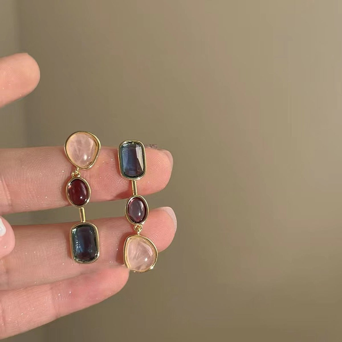 Gemstone Drop Earrings