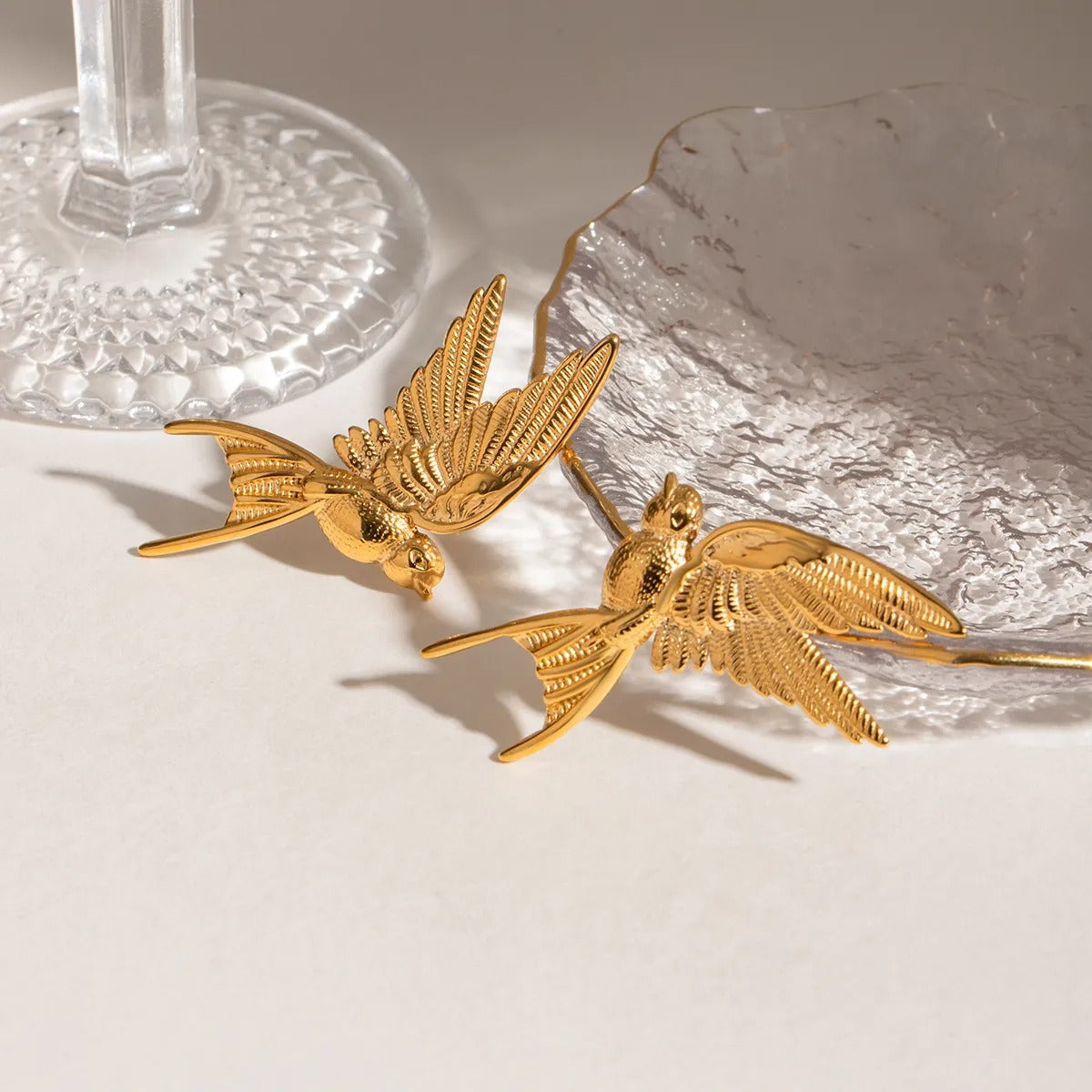 Golden Hummingbird Earrings
