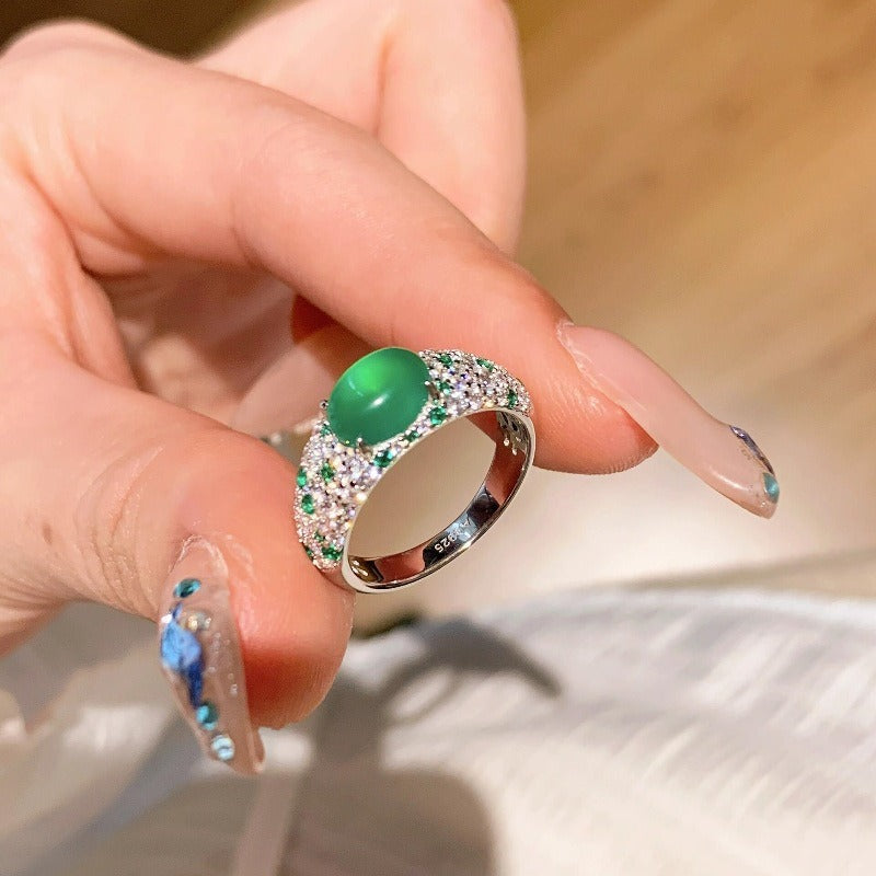 Vintage Turquoise Glass Bright Ring