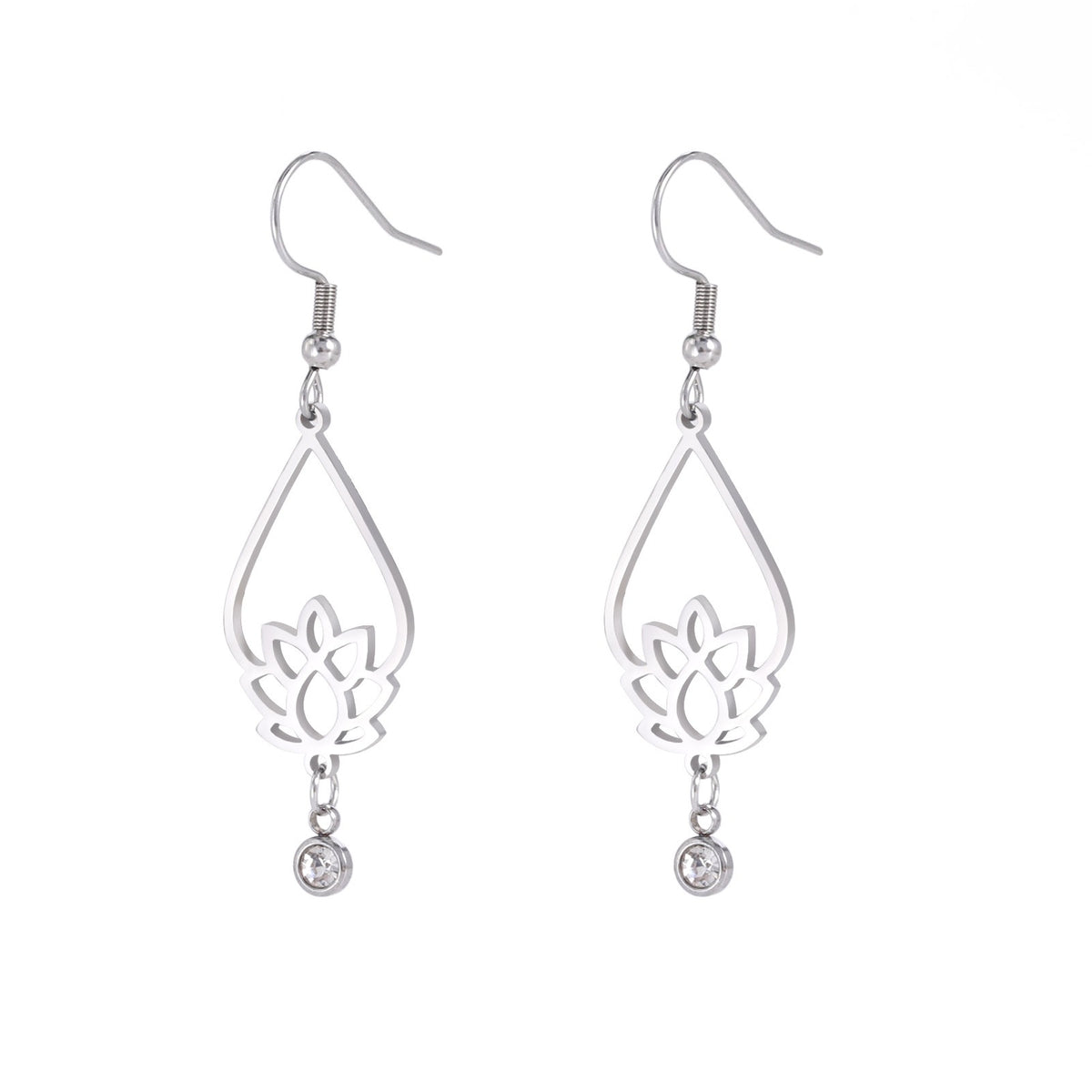 Vintage Dangling Spiral Pearl Silver Earrings