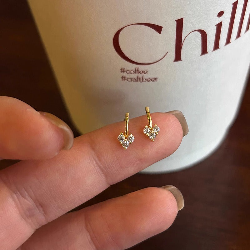 Crystal Heart Drop Earrings