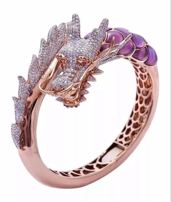 Purple Dragon Gold Ring