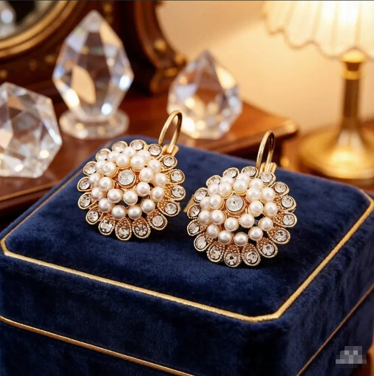 Vintage Blossom Pearl Earrings