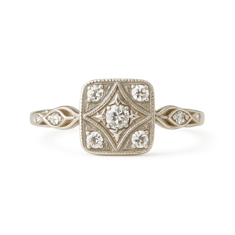 Rosie Diamond Vintage 9K Gold Ring