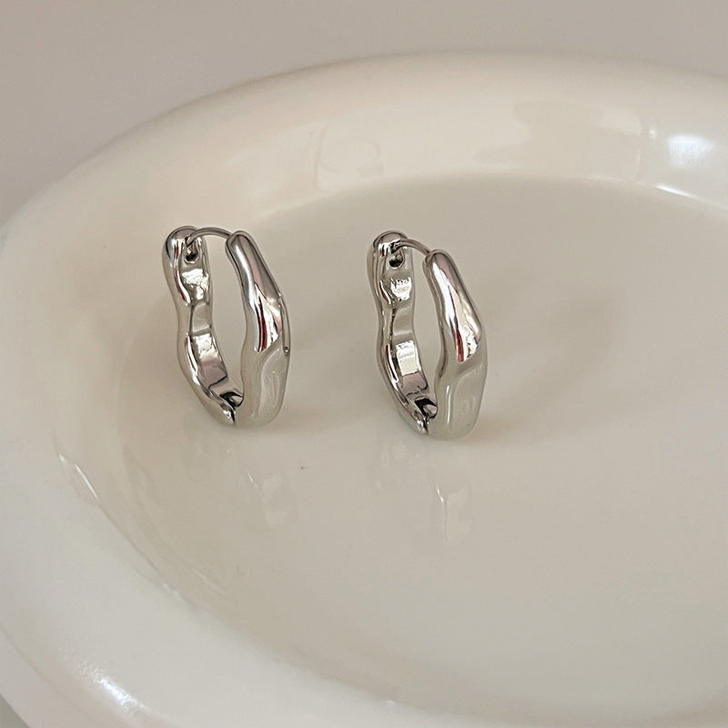 Vintage Irregular Gold And Silver Earrings