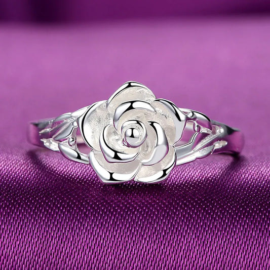 Steel Blue Rose Ring