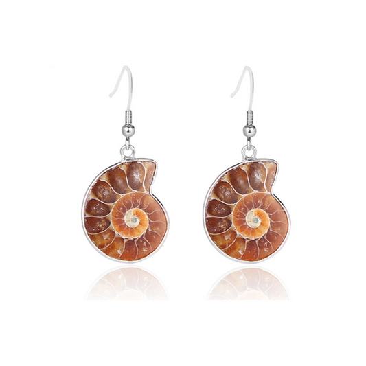 Vintage Conch Silver Earrings