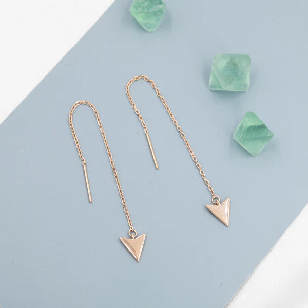 Arrowhead Threader Earrings In Sterling Silver