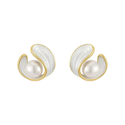 Luxury White Opal Earrings With Pearls In Gold