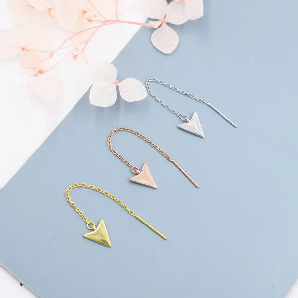 Arrowhead Threader Earrings In Sterling Silver