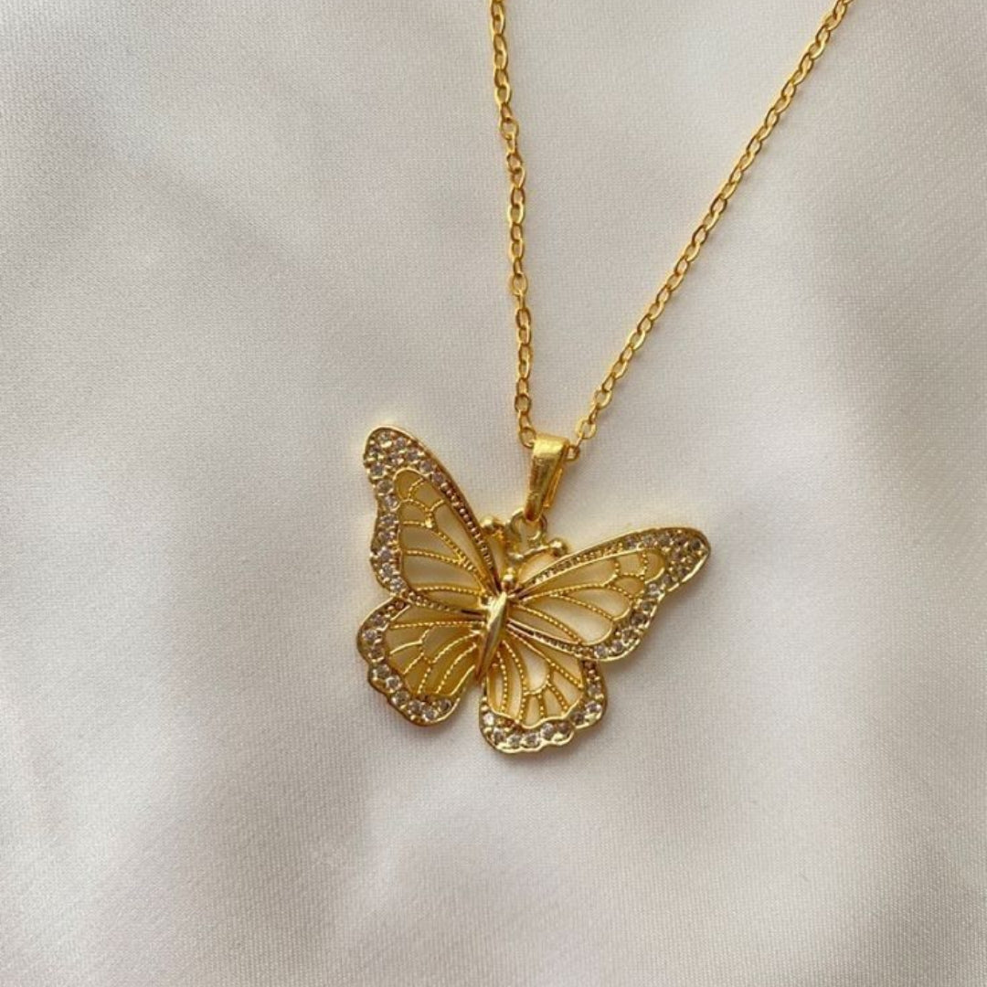 Golden Butterfly Charm Necklace