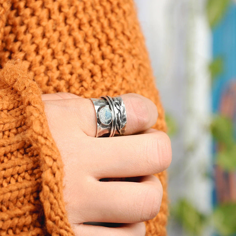 Vintage Inlaid Moonstone Ring