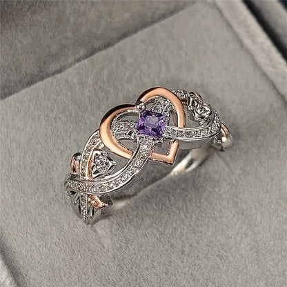Vintage Silver & Gold Zirconia Ring