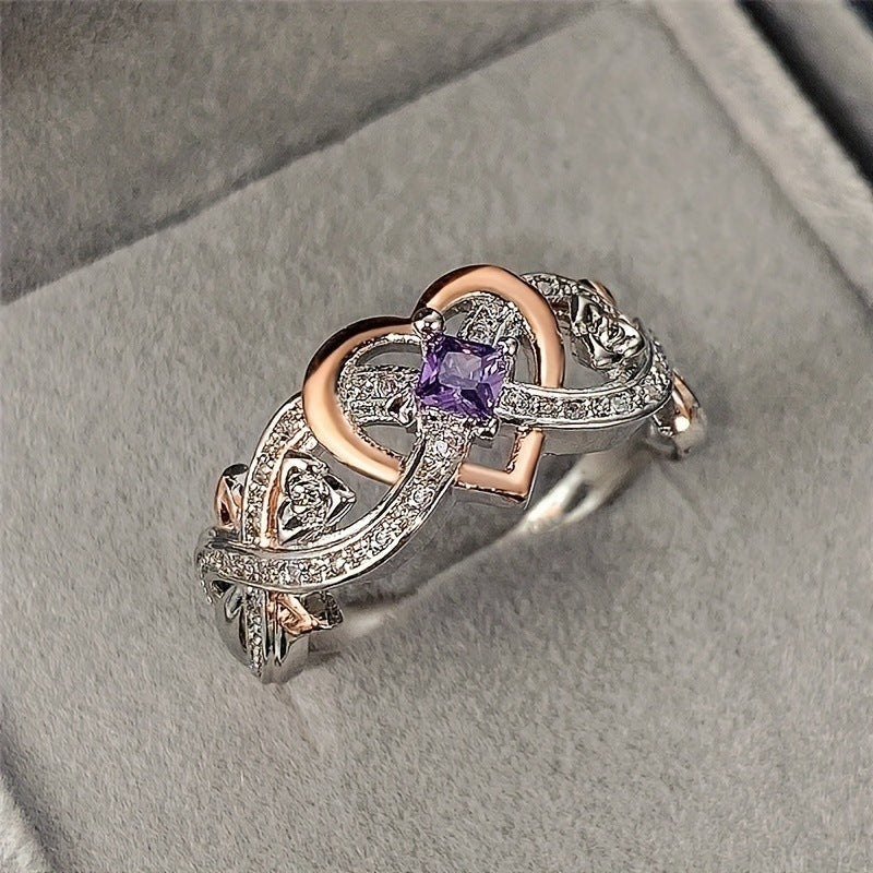 Vintage Silver & Gold Zirconia Ring