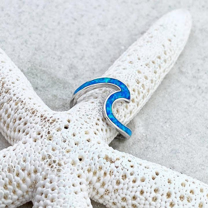Sea Wave Ring In Opal And Silver