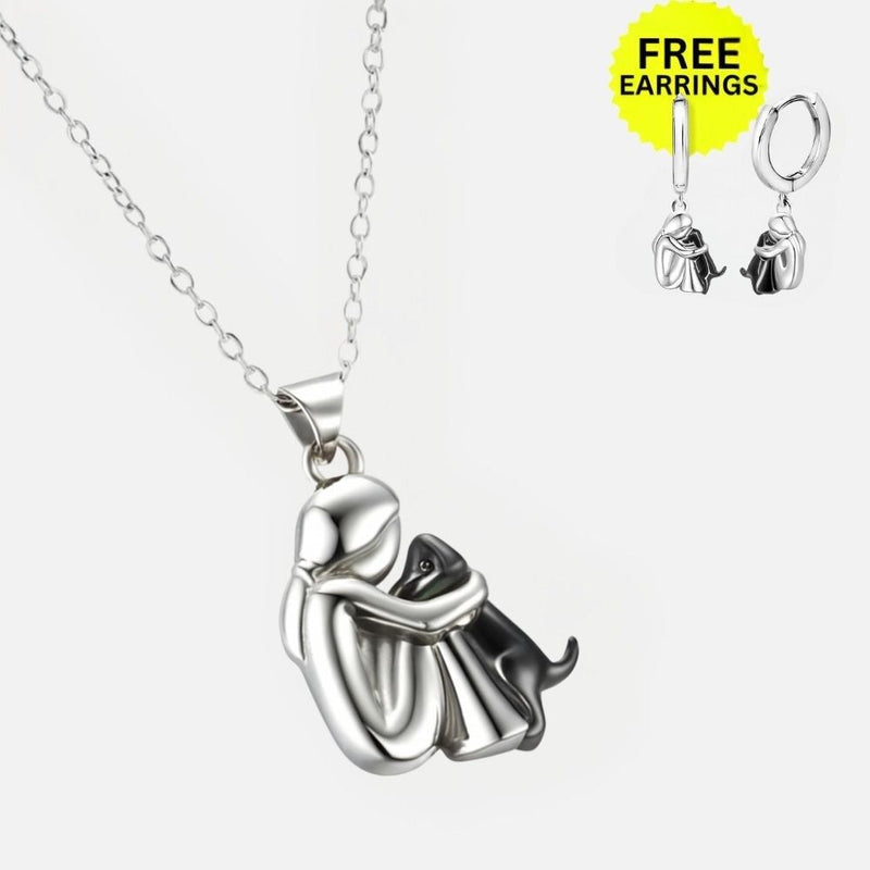Hug Pendant Necklace With Bonus Earrings – Offer