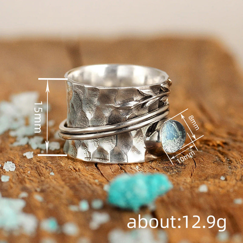 Vintage Inlaid Moonstone Ring
