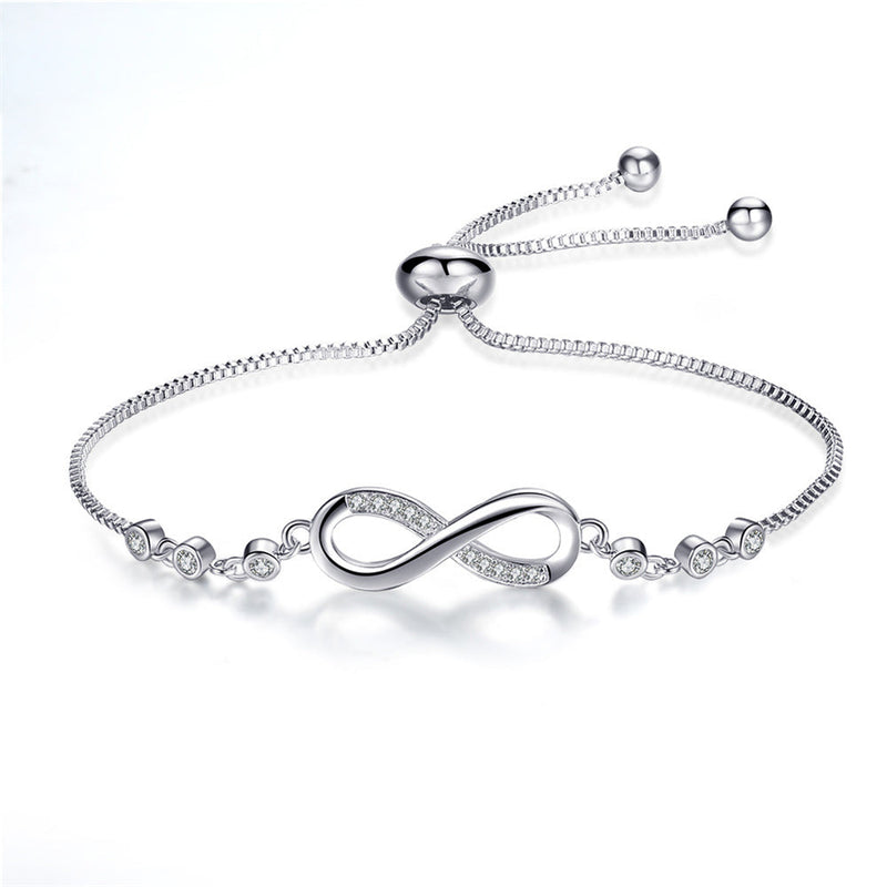 Adjustable Infinity Bracelet In Silver