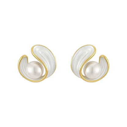 Luxury White Opal Earrings With Pearls In Gold