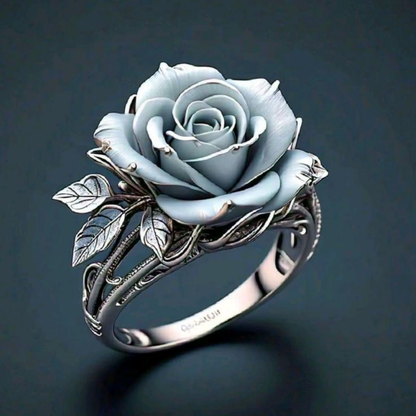 Silver Rose Bloom Ring