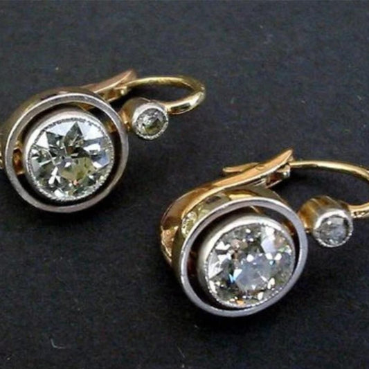 Vintage Zirconia & Gold Earrings