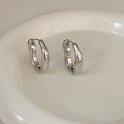 Vintage Irregular Gold And Silver Earrings