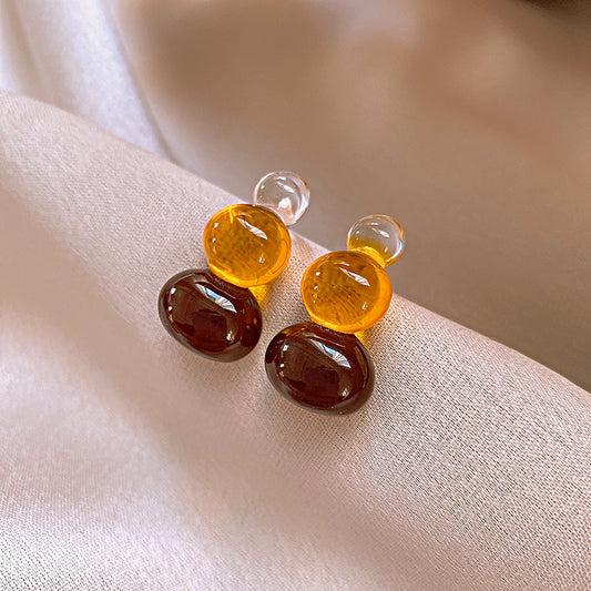 Amber Glass Drop Earrings