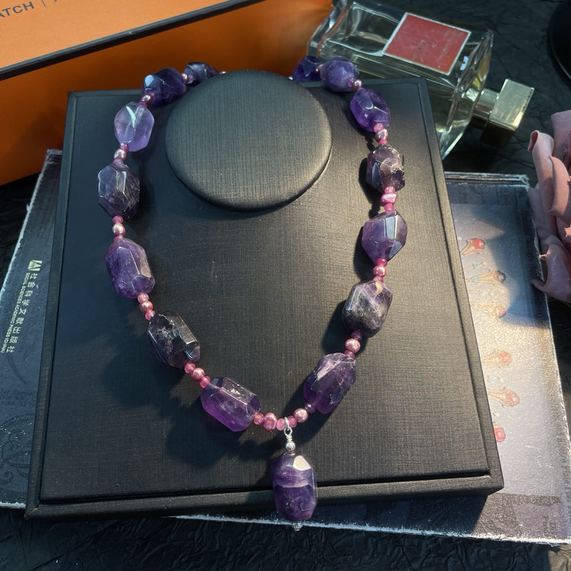 Amethyst Beaded Necklace
