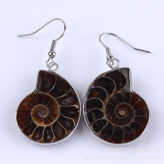 Ammonite Fossil Earrings